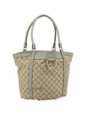 GUCCI GG Canvas Abbey Tote Bag Beige Gold 211982